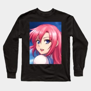 Cute pink hair anime girl Long Sleeve T-Shirt